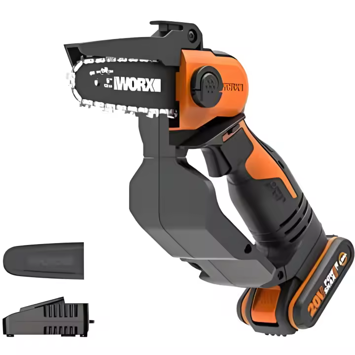 Mini Sierra de Cadena para Poda 20V Máx. Worx | Powershare | WG324E | Incluye 1 Batería 2Ah y Cargador | Espada de 12 Cm | Ligera y Compacta - 1