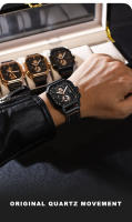 Reloj De Cuarzo Para Hombre POEDAGAR Lujo Casual Impermeable Con Luminiscencia Cuero Militar Deportivo Cronógrafo Fecha - details 8