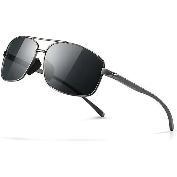 Gafas de Sol Polarizadas Rectangulares Ultraligeras UV400 Hombre  grey - 1