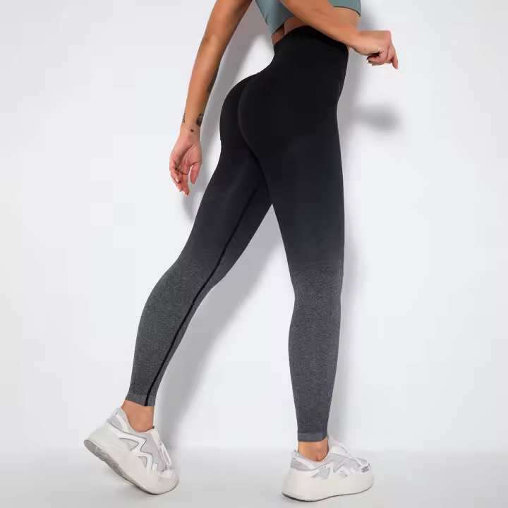 Leggings De Yoga Para Mujer Con Gradiente De Color Y Levantamiento De Glúteos Pantalones De Running Y Fitness Secado Rápido Talla True Leggings De Pierna Larga - 1