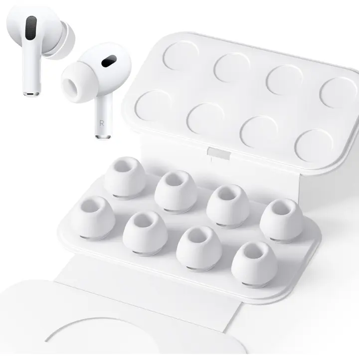 pares de almohadillas de repuesto para Airpods Pro/Airpods Pro 2 con orificio de reducción de ruido, silicona suave antideslizante (XS) - 1