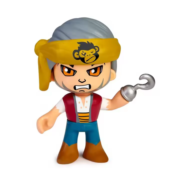 FAMOSA -  Muñeco Pinypon Action Pirata + Mascota - Estos piratas vienen bien acompañados por sus mascotas y tienen partes removibles que se pueden mezclar y combinar - Coleccionable -  Recomendado para mayores de 3 años - 1