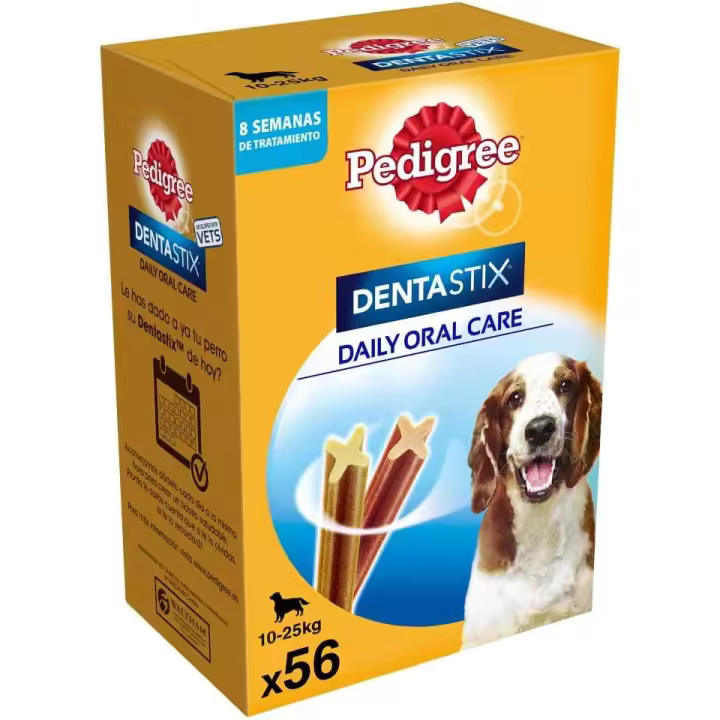 Pedigree Dentastix Snack Dental para la Higiene Oral de Perros Medianos (1 Pack de 56ud) - 1