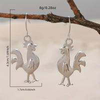Pendientes Colgantes De Animal Retro En Color Plateado Forma De Pollo Para Mujeres Accesorios Diarios Joyas Para Fiesta De Año Nuevo - details 3
