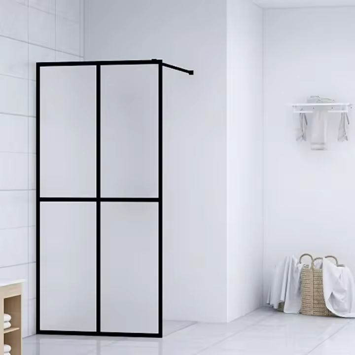 vidaXL Mampara de ducha vidrio templado esmerilado 100x195 cm - 1