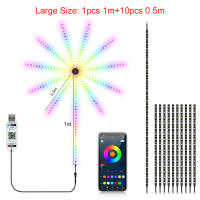 Tiras LED RGBIC De Fuego Con Control Bluetooth APP Y Sincronización Con Música Para Decoración De Paredes Y Fiestas DC5V USB Dream Color - details 1