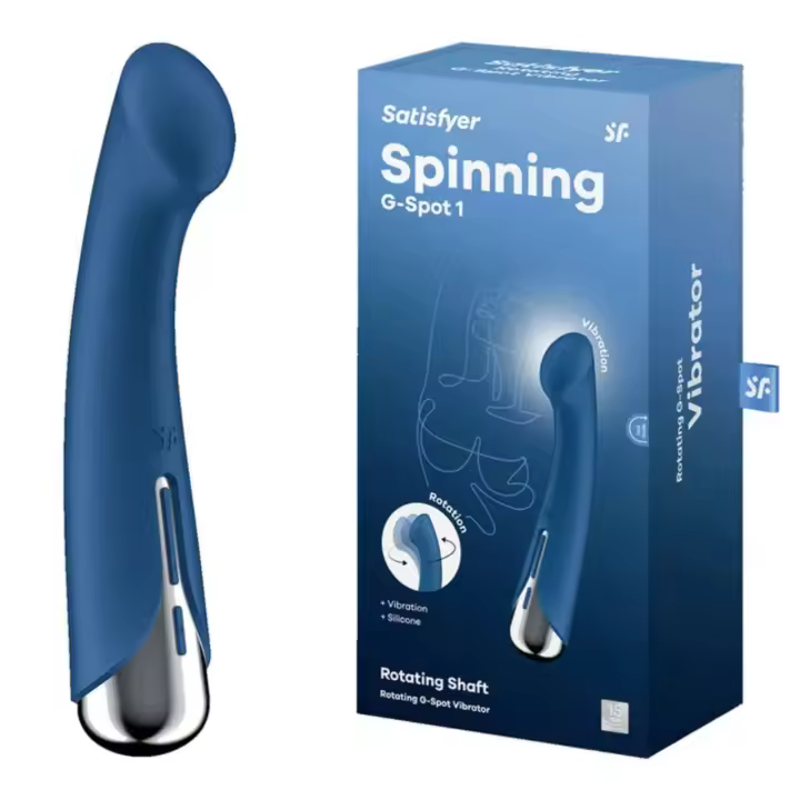 SATISFYER SPINNING G-SPOT 1 VIBRADOR Y ROTADOR COLOR AZUL DILDO JUGUETES SEXUALES - 1