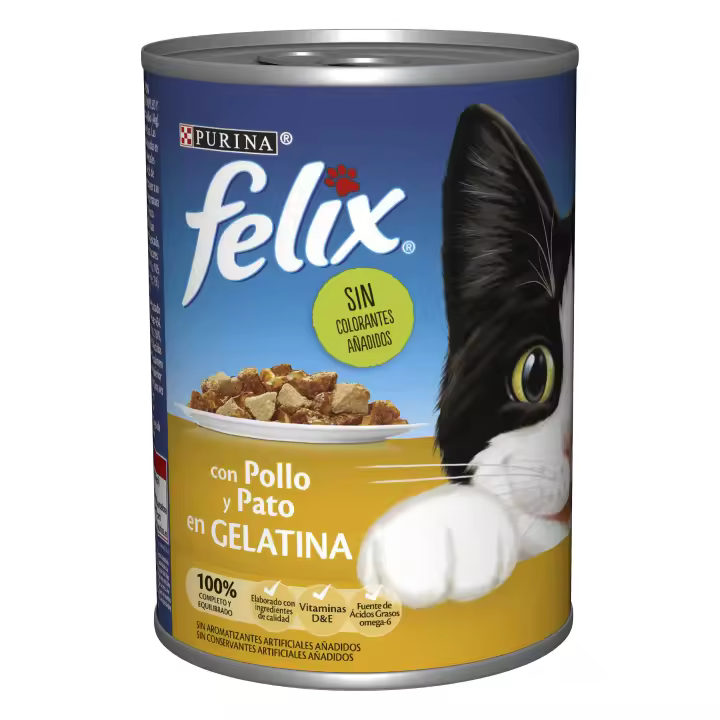 Felix Pollo y Pato en Gelatina Lata para Gatos  Comida húmeda para gatos - 1