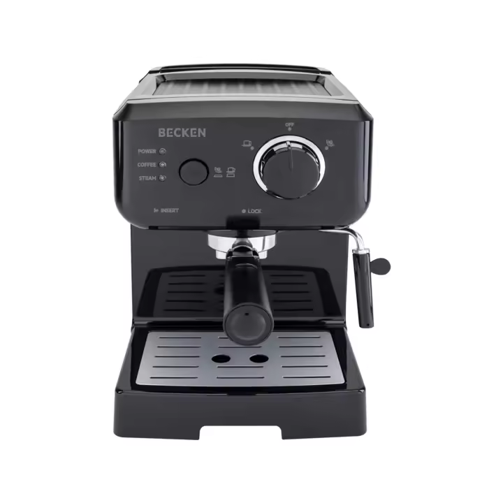Becken BECM2493 - Cafetera Expres de 15Bar y 1050W, Espumador Leche, Color Negro - 1