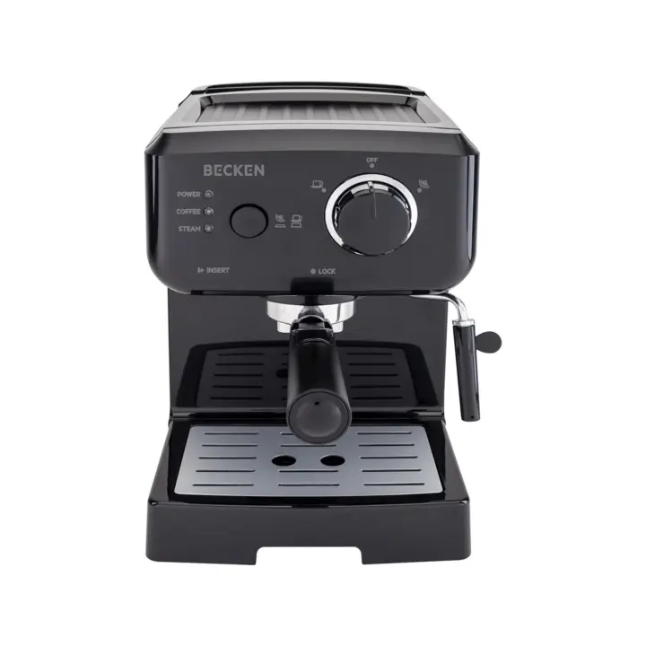 Becken BECM2493 - Cafetera Expres de 15Bar y 1050W, Espumador Leche, Color Negro - 1