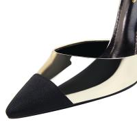 Sandalias De Tacón Alto Para Mujer 11 Cm Metálico Gris Con Tirantes De Tobillo Y Punta Redonda Para Boda Fetiche Noche Club Oro Oficina Zapatos Clásicos Con Plataforma Y Cierre De Hebilla - details 13
