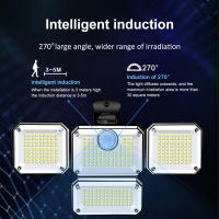 Luces Solares Exteriores Con Sensor De Movimiento 4 Cabezas Luz De Pared Remota Impermeable Para Iluminación De Callejeras Patio Jardín Garage - details 4