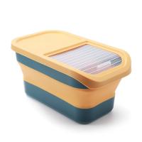 Contenedor De Almacenamiento Para Alimentos Para Perros Y Gatos Colapsable 13/33LB Caja De Alimentos Para Gatos Con Tapa Airtight Para Cocina Granos Y Arroz - details 25