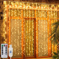 Luces De Cinta LED USB Para Cortina Con Control Remoto Decoración De Festival Para Pared Y Jardín Conectable Luz De Hada Para Dormitorio Y Exterior - details 1