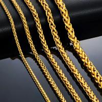 Collar De Acero Inoxidable HIYEE Con Diseño De Trigo Enredado En Oro Para Hombres Y Mujeres Cadena Clásica De Enlace Para Joyería Fitness Tracker - details 6