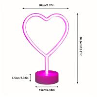 Luz Neón En Forma De Corazón Con Pilas O Alimentada Por USB Decoración Para Dormitorio Y Sala De Estar Regalo Para Bodas Y Aniversarios - details 1