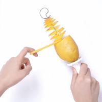 Cortador De Papas En Forma De Espiral De Acero Inoxidable Y Plástico Herramienta Creativa Para Cocina Manual Eco-amigable - details 6