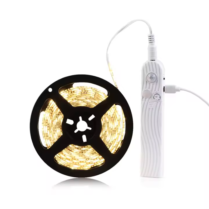 Tira De LED Con Sensor De Movimiento PIR USB Recargable 5V Impermeable Para Iluminación Nocturna En Camas Armarios Cocinas Gabinetes - 1