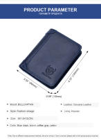 BULLCAPTAIN Cartera De Cuero Genuino Para Hombre Pequeña Monedero RFID Con Portatarjetas Y Bolsillo Para Monedas Calidad Superior - details 11