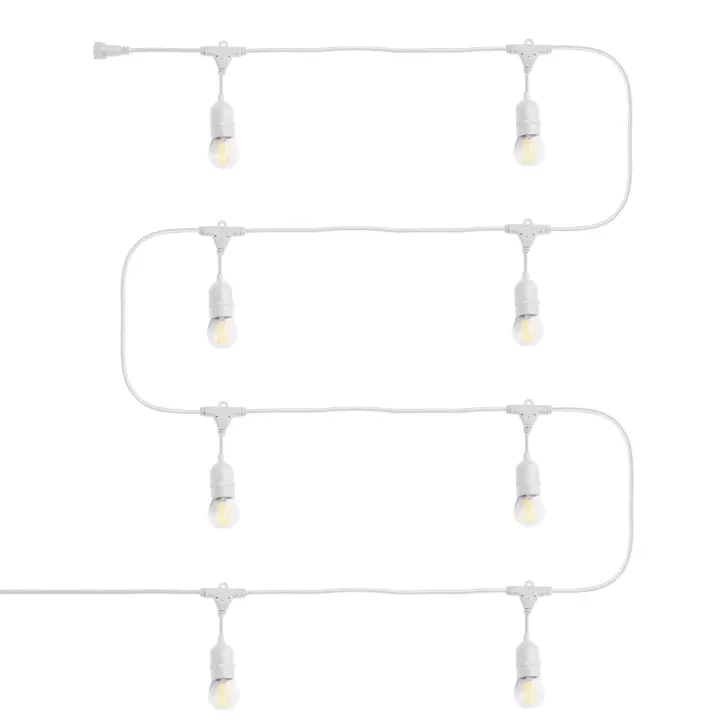 Ledkia Guirnalda Exterior con Bombillas LED E27 Filamento 5.5m IP65 Blanco 2700K Blanco Cálido - 1
