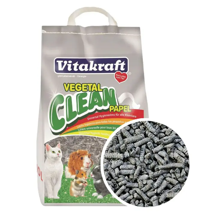 VITAKRAFT - Lecho para Conejos – Pellets Gato – Papel Prensado para Conejos – Lecho Higiénico Natural Vegetal – Papel Higiénico Animales Pequeños – Control de Olores 25 L - 1