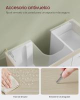 Mueble bajo lavabo para baño blanco, 3 cajones, 2 compartimentos, apto para lavabos de pie, con pedestal - details 12