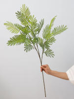 1PC Hojas De Silicona De Herbáceas Mimosa Artificial Para Decoración De Boda Jardín De Hotel Arte Floral Suave Y Realista - details 4
