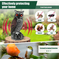 1/2Pcs Despavoridor De Pájaros Solares En Resina Con Ojos Parpadeantes Y Cabeza Giratoria Estatua De Buho Para Jardín Lawn Decoración De Exterior - details 11