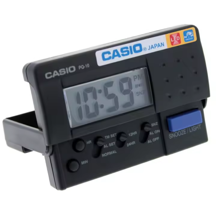 Casio Pq-10-1r  Despertador Digital Para Unisex Color Negro - 1