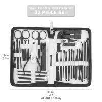 Set De 32 Herramientas De Manicura Profesional Con Tijeras Y Cortauñas Para Uñas Y Pies Kit De Peluquería De Acero Inoxidable - details 2