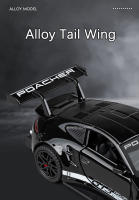 Coche De Modelismo Metálico 1:32 GT3RS Juguete Deportivo Con Puertas Abiertas Y Función Retroceso Luz Y Sonido Regalo Para Niños - details 5