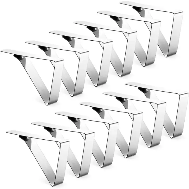 Paquete de Clips para mantel, pinzas para mesa de Picnic de alta resistencia, abrazaderas para cubierta de tela de mesa de acero inoxidable, 12 unidades - 1