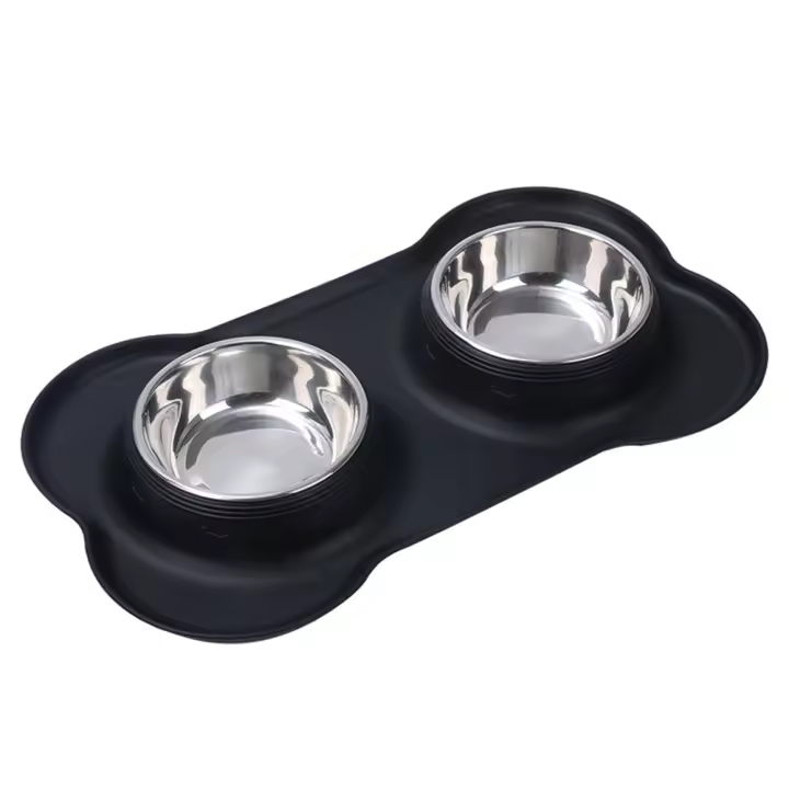 Cuenco de Alimentación Perros Gatos, Cuenco para Perros de Maple inoxable Negro - 1