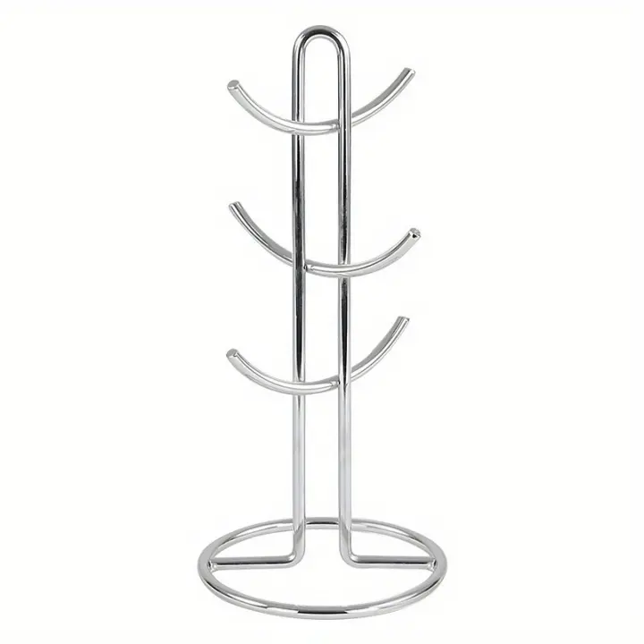 Árbol para taza de café con 6 ganchos, soporte para taza de café resistente a la corrosión para mostrador, estante para tazas de té de acero aleado, soporte para taza de café para - 1