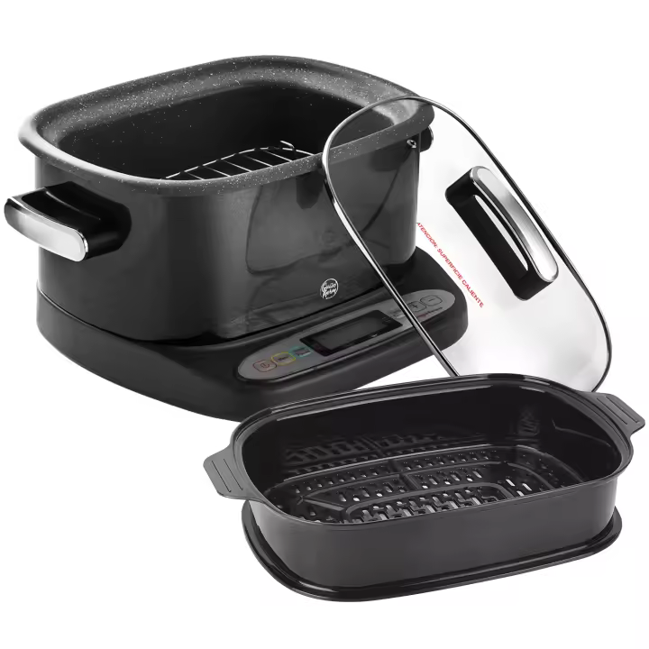 MAGEFESA GUISOTHERM BLACK Olla Eléctrica de Cocción Lenta Multifunción 1250W y 6L, Múltiples Funciones, Recipiente Extraíble - 1