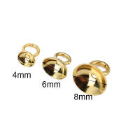 30pcs Colgante De Perla Conector Bail De Acero Inoxidable Para Bricolaje De Joyería Accesorios De Capuchones De Cuentas Metálicas - details 0