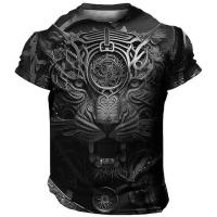 Camiseta De Hombre Con Estampado 3D De León Domineante Verano Casual Animal Pattern Top Harajuku Manga Corto Sobredimensionado Streetwear - details 5