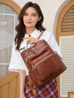 Mochila multicompartimento popular, bolso bandolera de un solo hombro para mujer de moda europea y americana, de cuero de alta calidad y gran capacidad. - details 9
