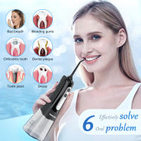 INSMART Limpieza Dental Portátil Agua Aireadora 300ML Con 6 Brocas Diferentes Blanqueamiento De Dientes Flosser De Agua Pulso Recargable IPX7 Para Adultos - details 1