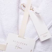 Scalpers Home Albornoz de Algodón 100% - 360GSM Gris con Ribetes Azules - Elegante y Sofisticado - details 14