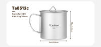 Tiartisan Taza De Camping De Titanio Puro Con Manija Plegable Ultraligera Portátil Para Senderismo Y Acampar Vaso De Agua Deportiva - details 7