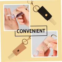2 botellas de viaje con clave y Funda de cuero para desinfectante de Manos, rellenable, a prueba de fugas, ideal para Viajes al Aire Libre y escolares - details 2