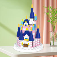 Castillo De Fantasía Rosa Para Niñas Bloques De Construcción Micro Para Niños Y Niñas De 6 a 12 Años Juego De Rompecabezas De Plástico Sin Baterías - details 2