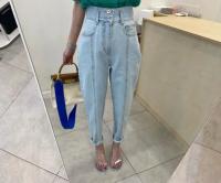 Pantalones Vaqueros Casual Para Mujer REALEFT Con Bolsillos Delanteros Cintura Alta Vintage Color Sólido Pantalones Rectos Para Damas - details 7