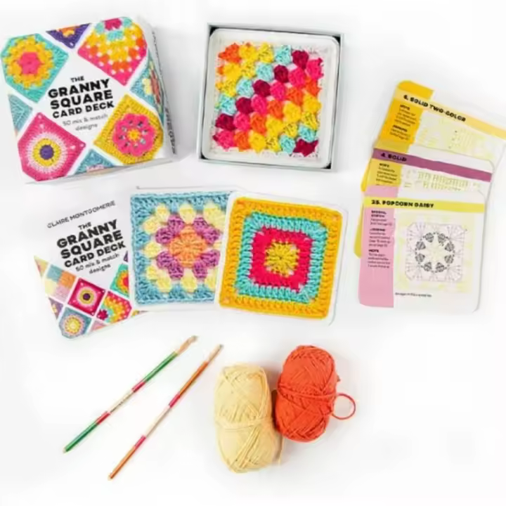 Kit De Tejido DIY Con Diseños De Cuadrados Abuela Juego De Tarjetas De Patrones Para Adultos Conjunto De Combinación Y Diseño - 1