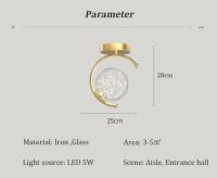 Lámpara De Techo Moderna LED Con Cristal Y Estrellas Fuente De Iluminación Para Dormitorio Estudio Decoración De Habitaciones Material Aluminio - details 6