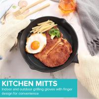 Oven Gloves Heat Resistant Hot Surface Handler Oven Mitts with Fingers, Non-Slip Double Layered Protection Kitchen Potholders- 1 Pair - details 4