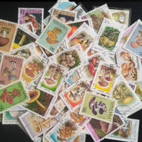 100 PCS/lot Estampillas De Correo Con Marca De Poste Tema Hongos Para Colección Papel De Estampillas De Colección - details 0