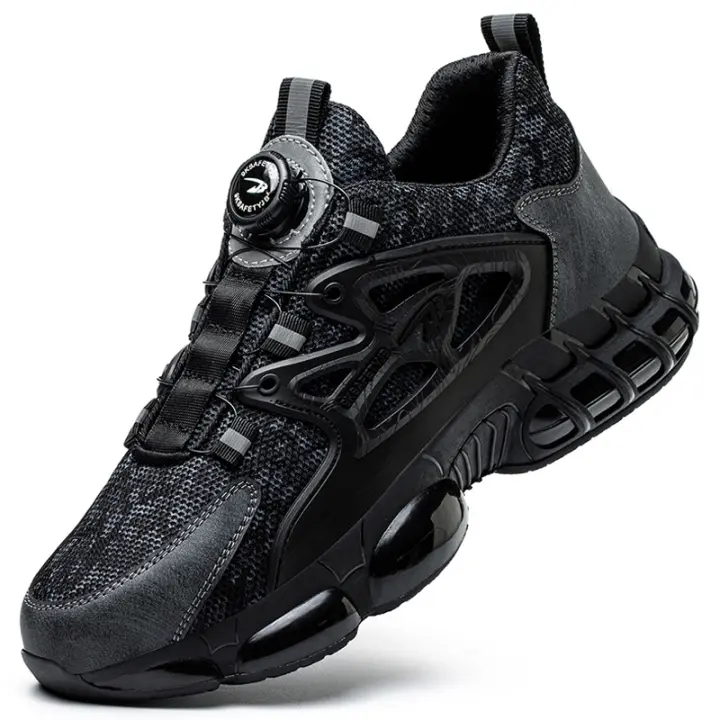 Zapatos De Seguridad Para Hombre Con Fondo Giratorio Indestructibles Tamaño De Punta De Acero Antibinchazo Y Antideslizante - 1