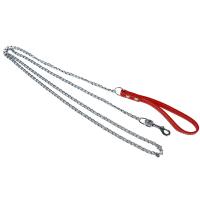 Correa De Metal Duradero Antigolpes Para Perros Pequeños Medianos Y Grandes Con Manija De Cuero PU Y Cadena De Hierro Accesorios Para Mascotas - details 14